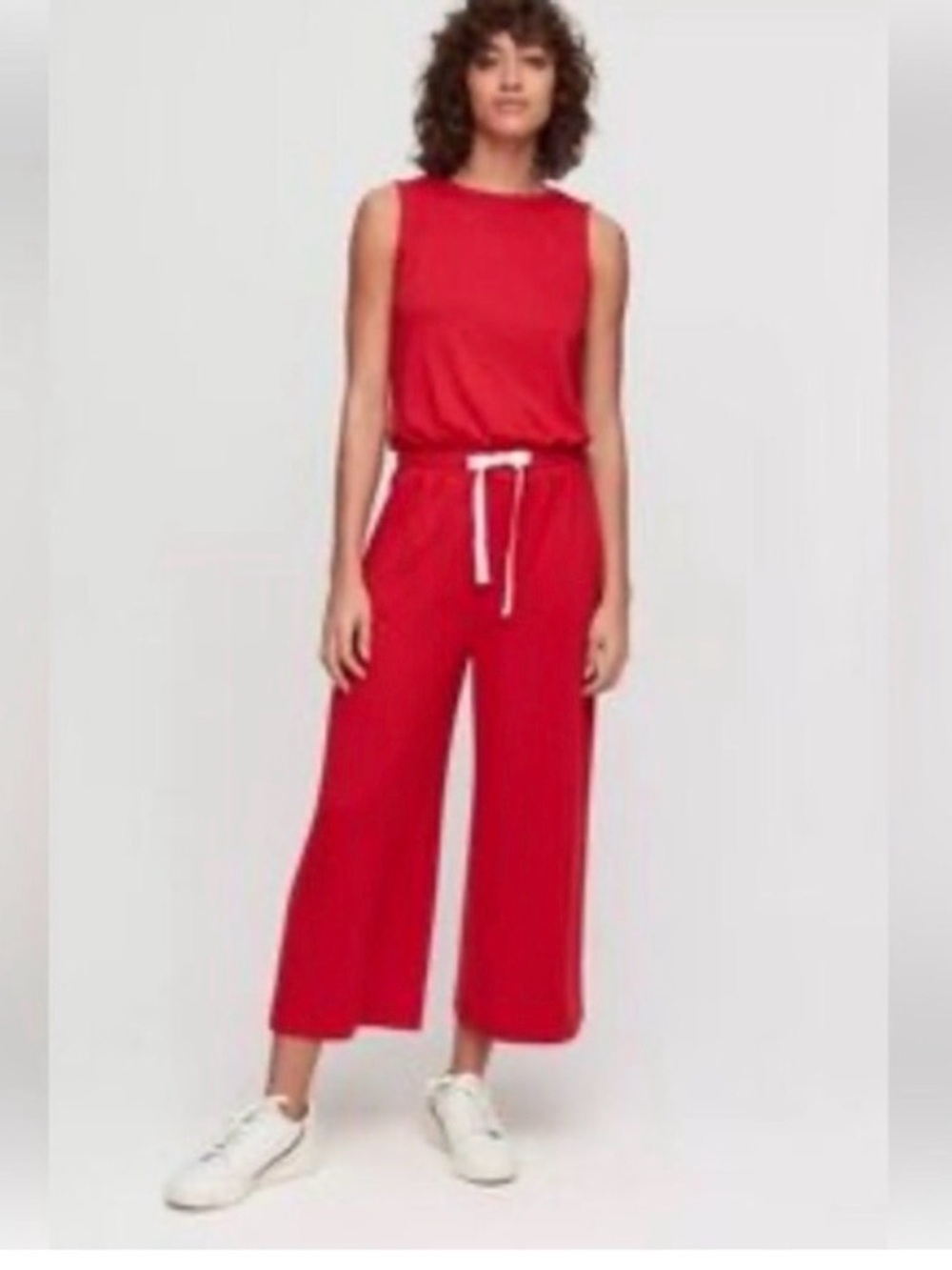 Aritzia WILFRED FREE Wide Leg Izabel Jumpsuit Lounge Size Medium EUC red